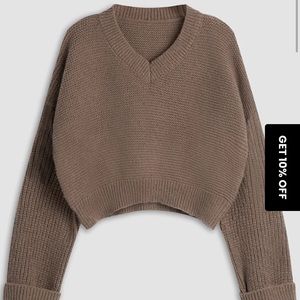 Brown cropped sweater